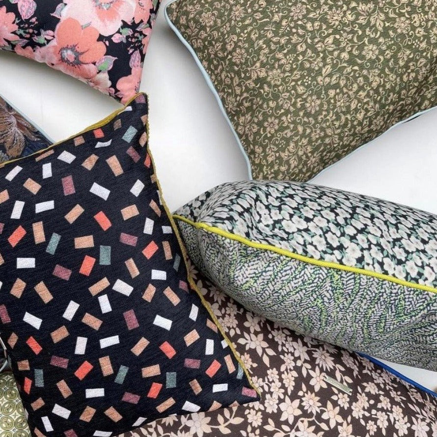 DORIS for HKliving - printed pillow brown / green - Image 4